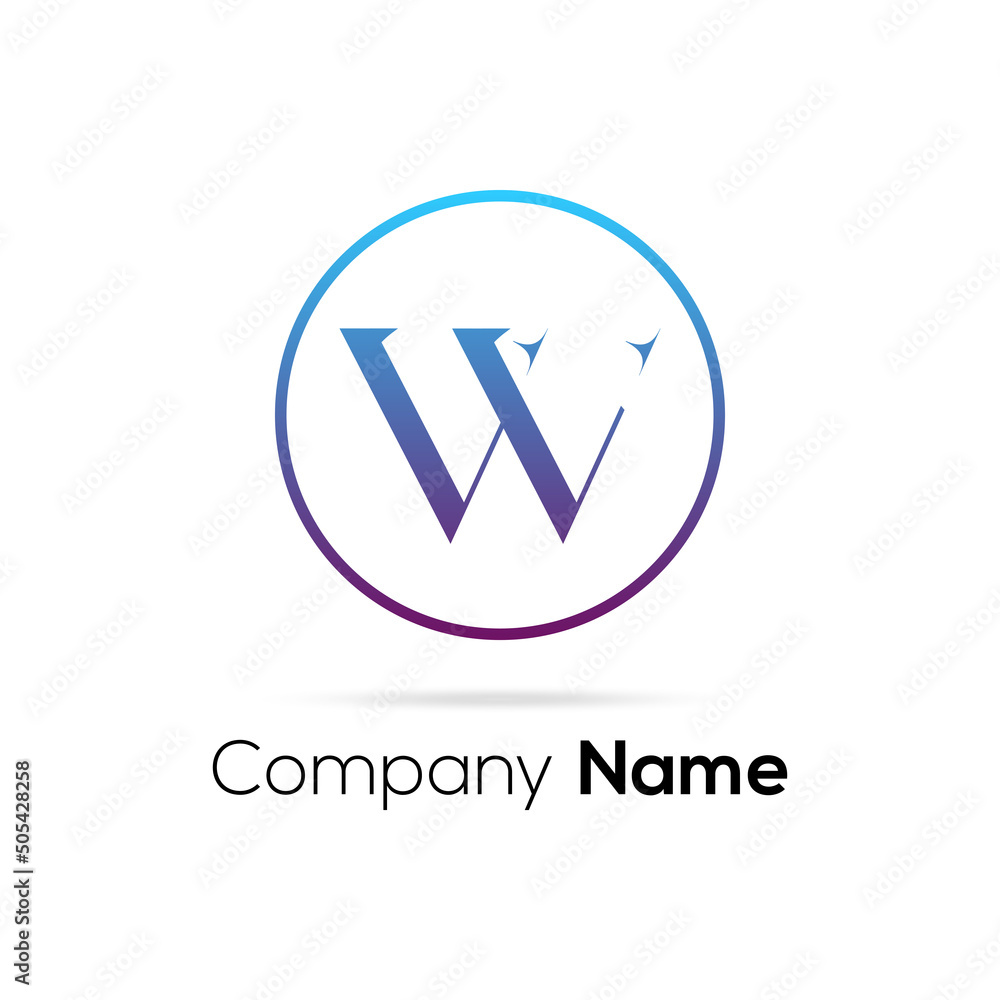 initial W letter logo design with circle element. W letter logo design vector template. initial W letter logo design with circle element. W letter logo design vector template.