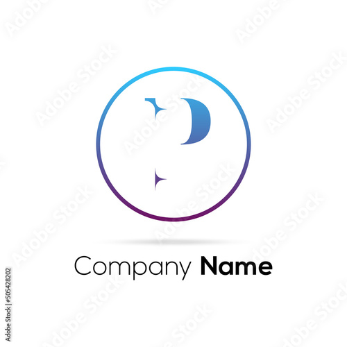 initial P letter logo design with circle element. P letter logo design vector template.