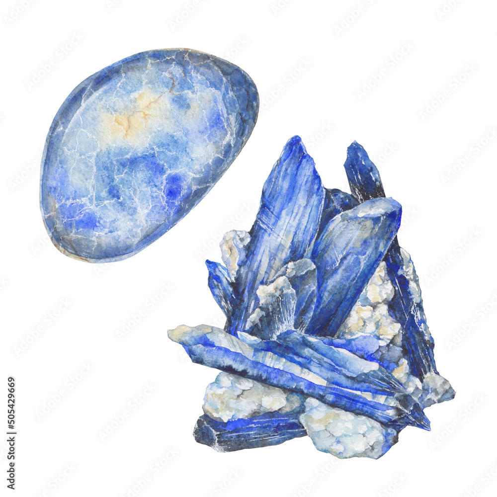 Fotografie Kyanite watercolor gemstone