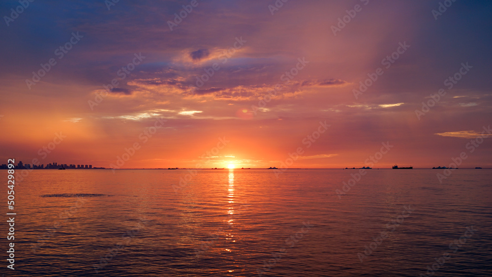 sunset over the sea sunset over the sea
