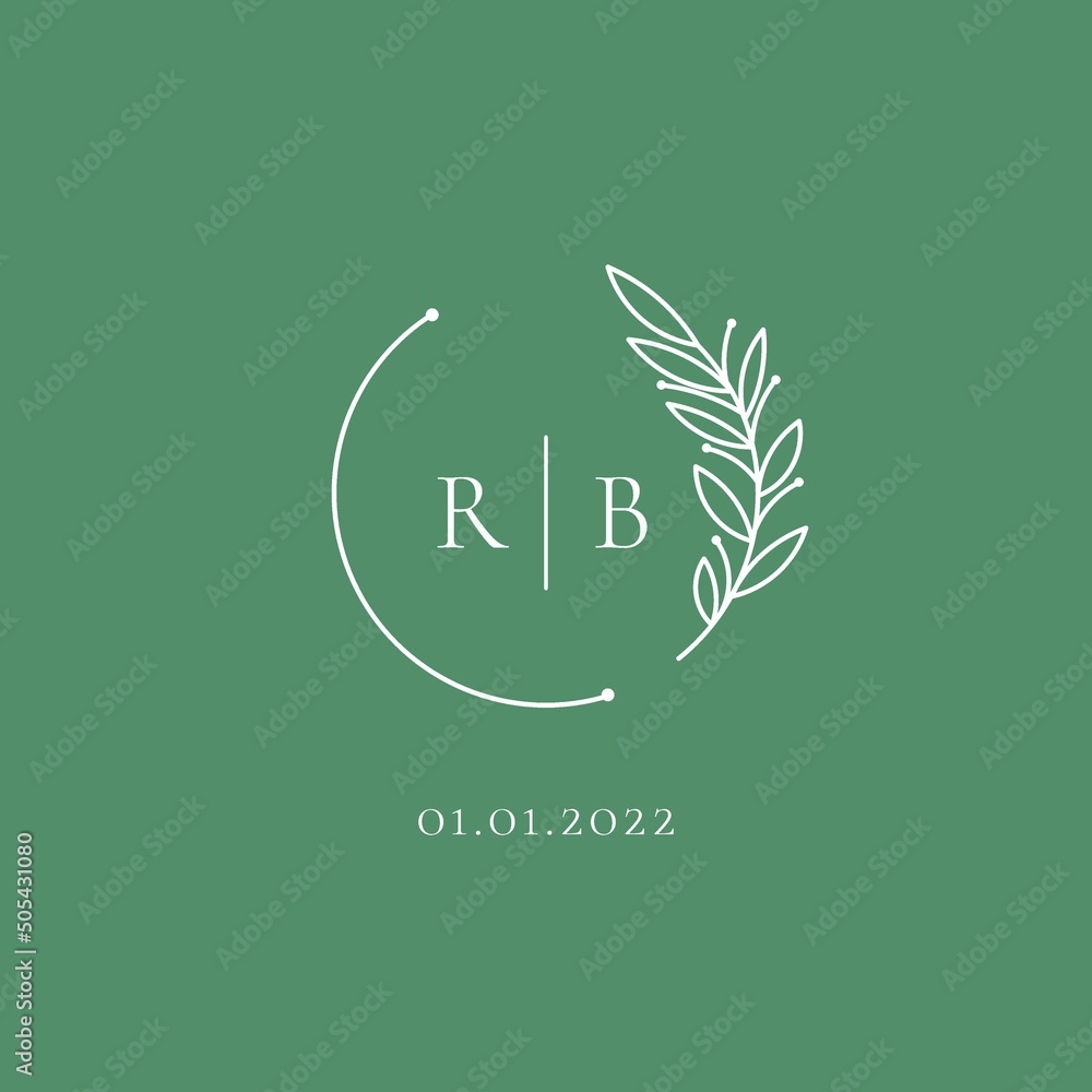 Initial letter RB wedding logo design ideas Stock Vector | Adobe Stock