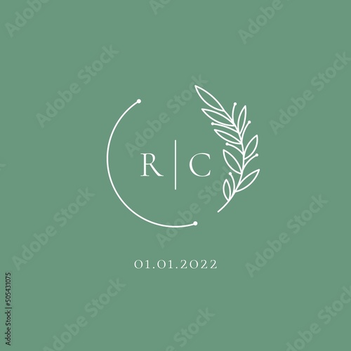 Initial letter RC wedding logo design ideas