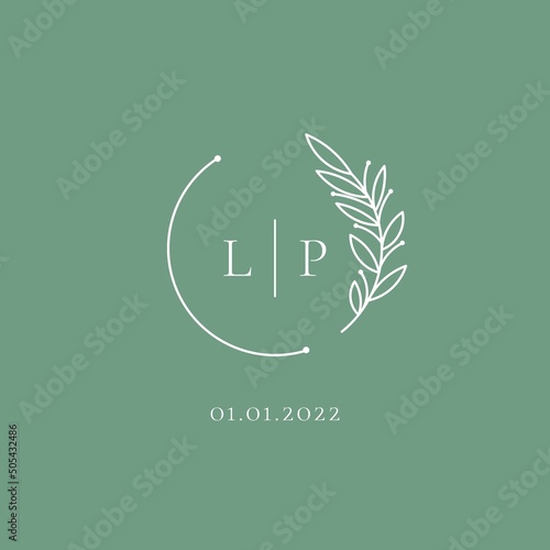 Initial letter LP wedding logo design ideas