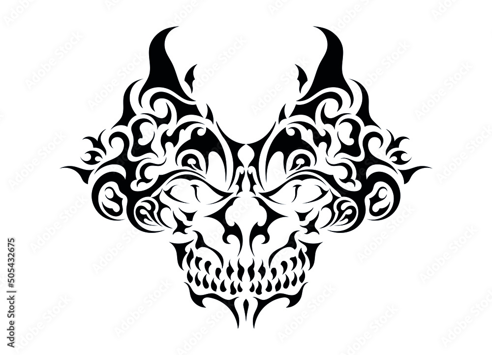 Obraz premium fury rage hot head dragon angry smile abstract symbol sticker east theme style