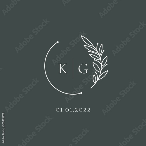 Initial letter KG wedding logo design ideas