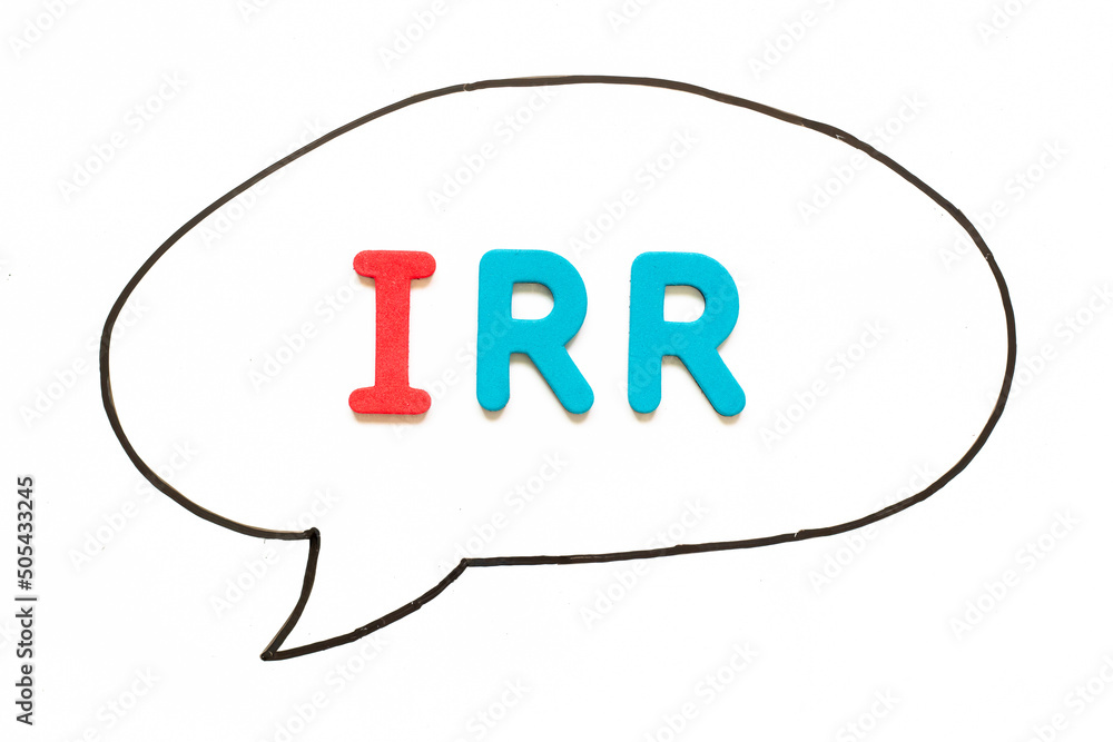Alphabet letter with word IRR (Abbreviation of internal rate of return ...