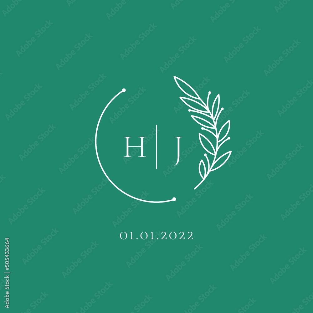 Initial letter HJ wedding logo design ideas Stock Vector | Adobe Stock