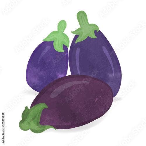 Cute American big eggplant illustration