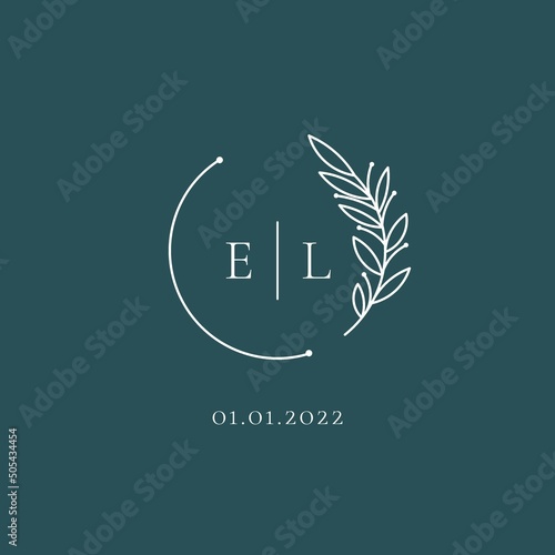 Initial letter EL wedding logo design ideas