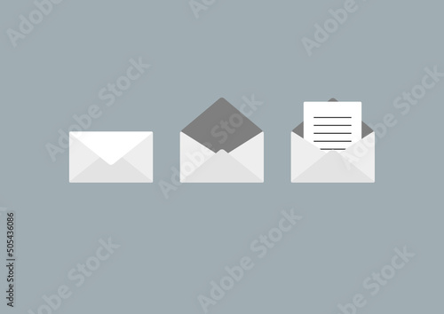 Mail icon set for web site. Buttons for email. 