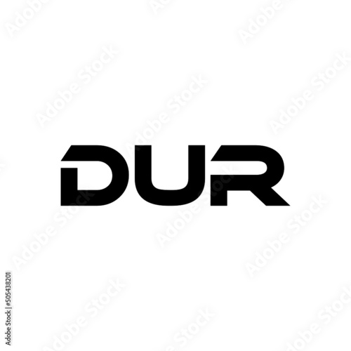 DUR letter logo design with white background in illustrator, vector logo modern alphabet font overlap style. calligraphy designs for logo, Poster, Invitation, etc.