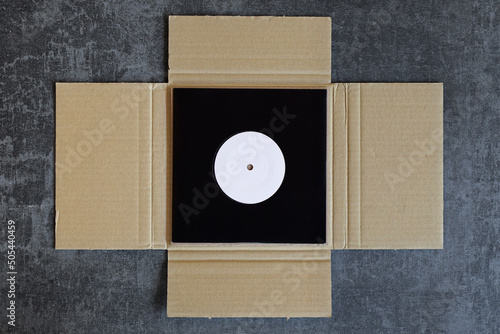 vinyl record cardboard mailer shipping box photo