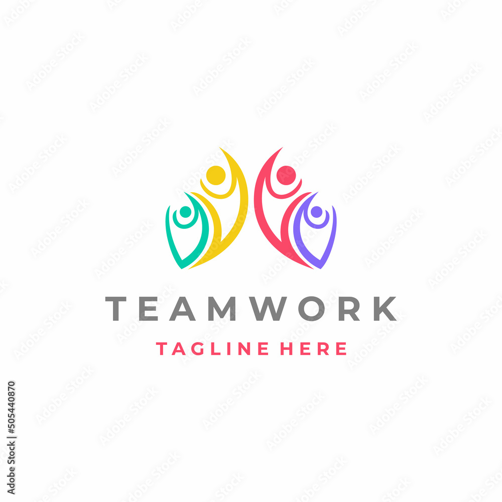 People together human unity logo icon design vector