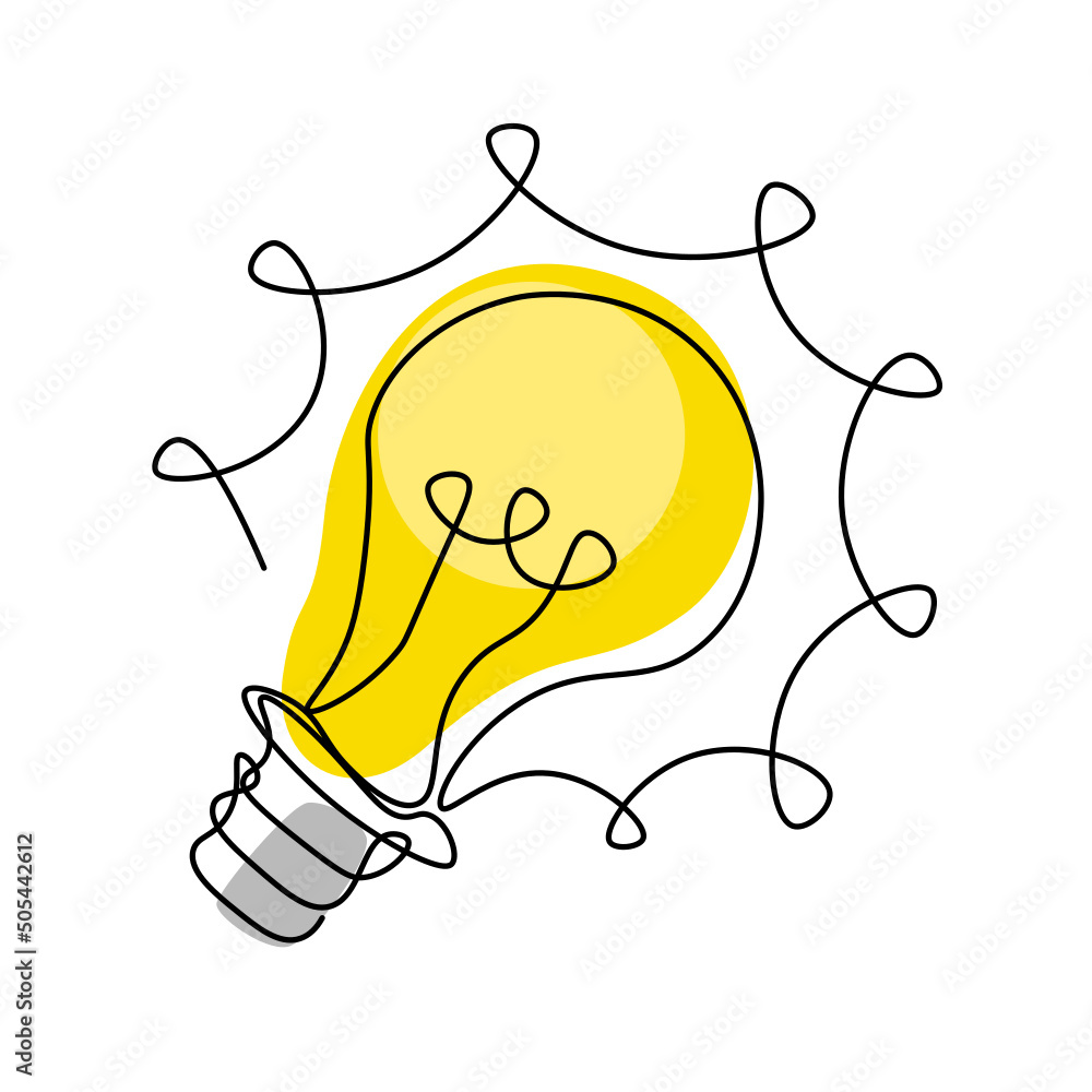 Fotografie Continuous line of lightbulb