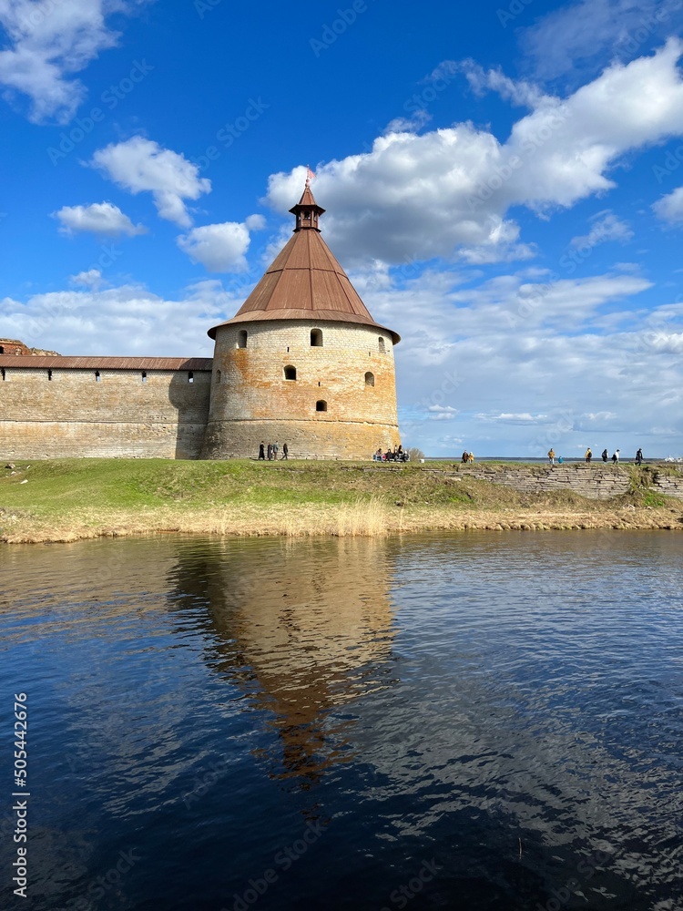 Medieval fortress at the lake 