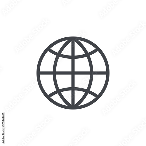 Globe icon. Simple planet illustration.