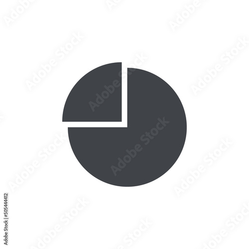 Pie diagram icon. Simple filled infographic illustration.