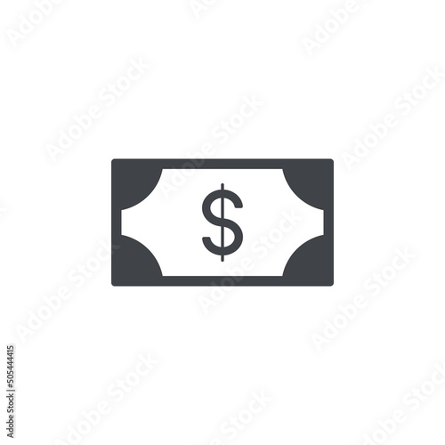 Money icon. Simple filled finance illustration.