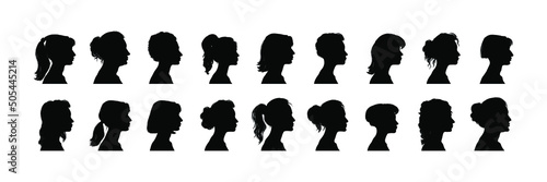 Foto Set of diversity women silhouette portraits