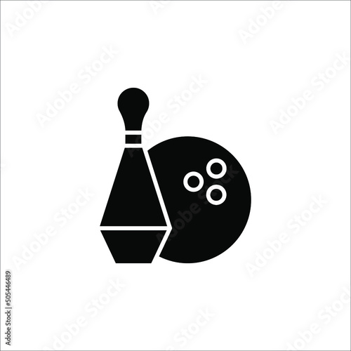 Bowling icon design template, vector icon designed in flat style isolated on white background