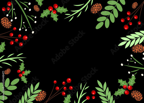 Fototapeta Naklejka Na Ścianę i Meble -  High quality vector image. Christmas card. Layout. Empty space for congratulations.
