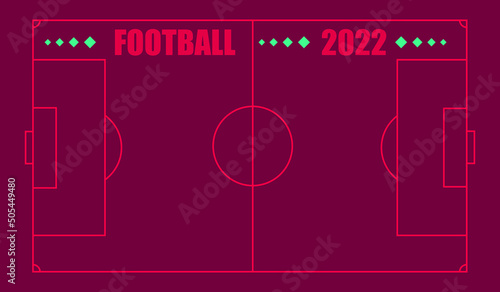 Soccer field background vector illustration for football world cup 2022