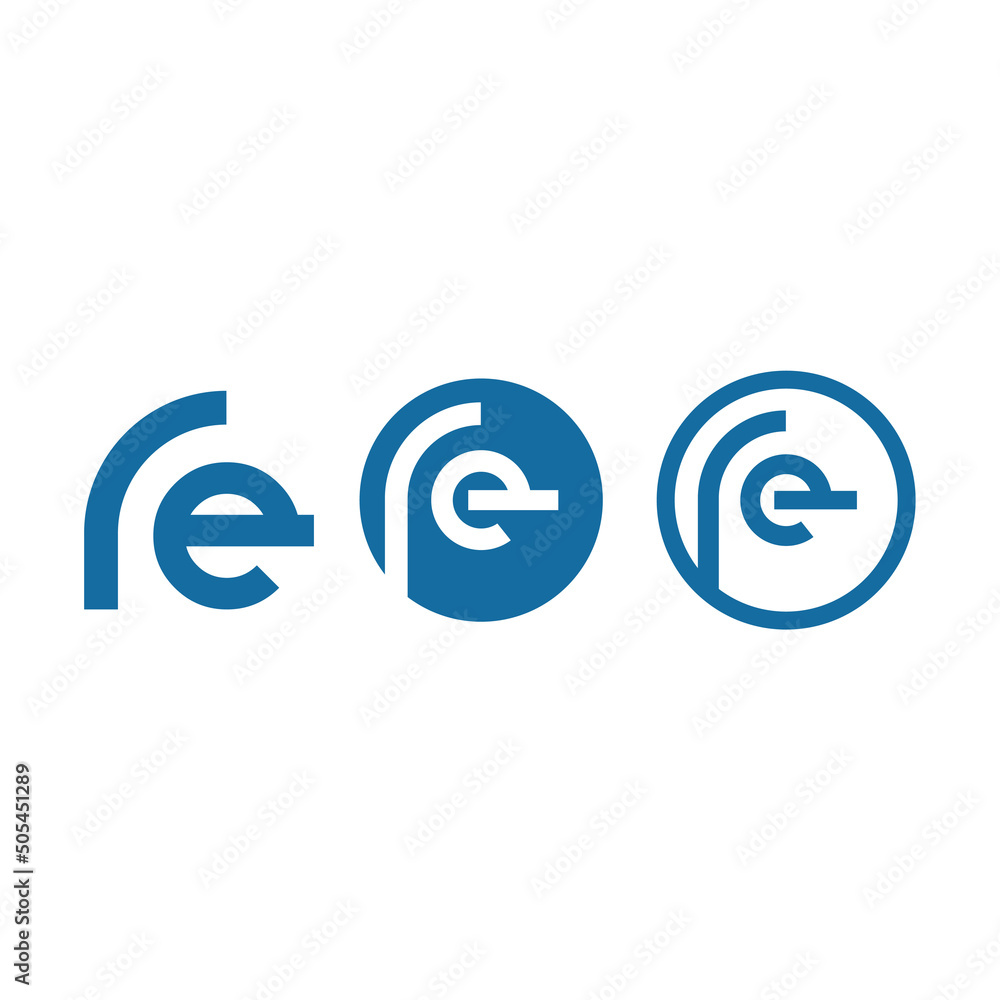 initial logo with letter R E initial logo with letter R E