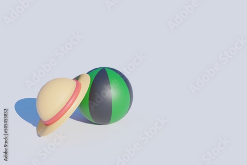 麦わら帽子、スイカ