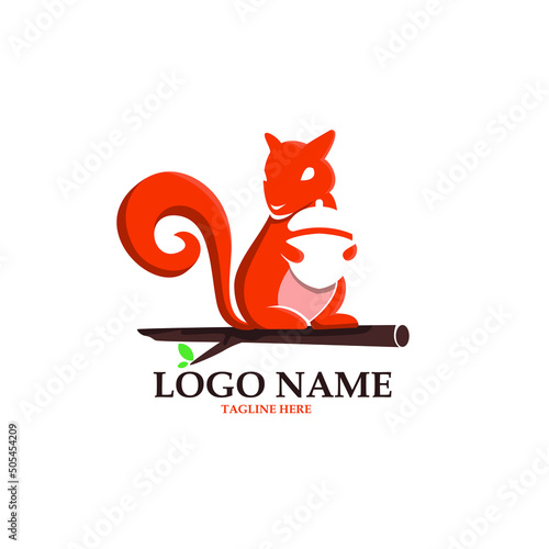 Squirell logo mascot cartoon