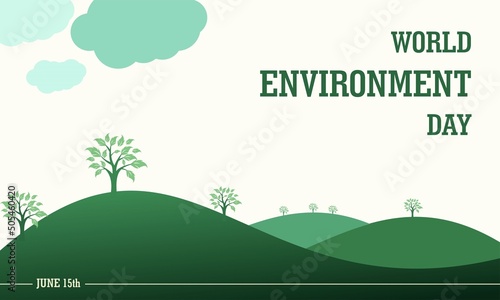 World Environment Day  Green Vector Design  Vector Illustration And Text