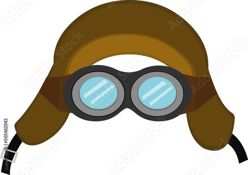 Vector illustration of the classic hat with aviator goggles