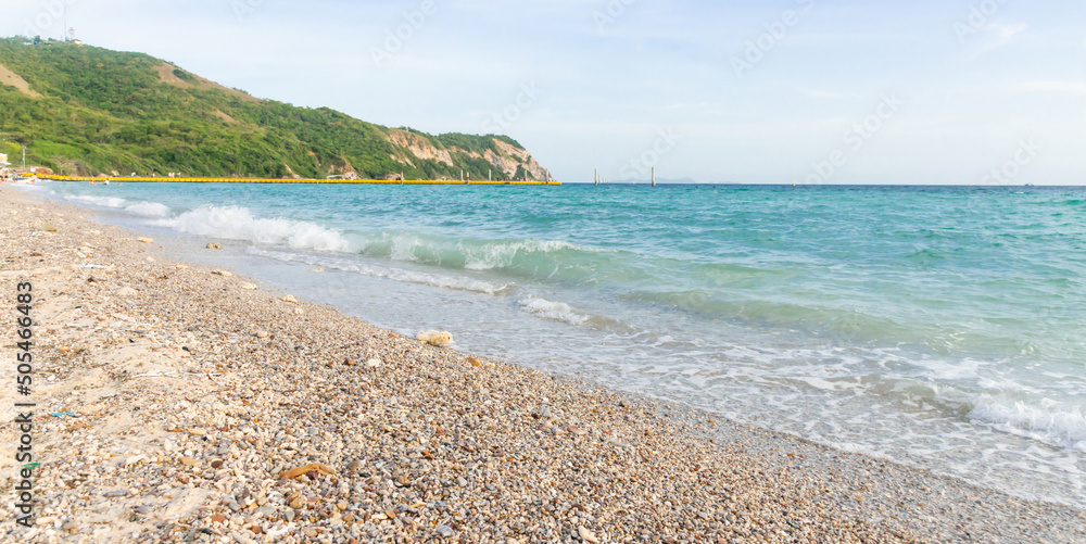 Fototapeta premium The most beautiful of Thailand's sea.Travel and relax on the beach. tourism promotion After treatment COVID-19.family vacation concept.