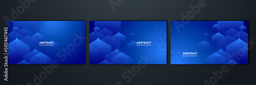 Banner design with diagonal dark blue stripe pattern. Dark blue background. Modern line stripes curve abstract presentation background