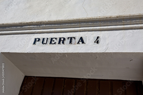 Bullring of the Royal Cavalry of Ronda, Malaga, Spain.
Plaza de Toros de la Real Maestranza de Caballería de Ronda
Entrance four.