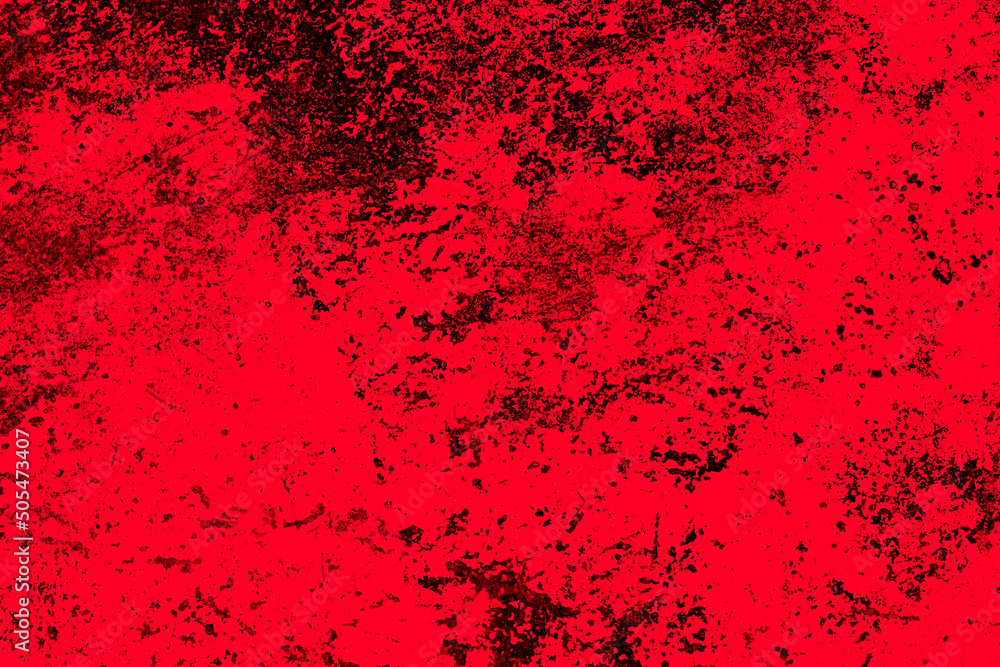 Abstract dark grunge texture on a red color rustic old metal sheet