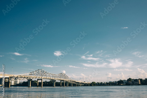 Beautiful shot of a Steamboat Bill Bridge across the Tennessee River in Decatur, Alabama photo