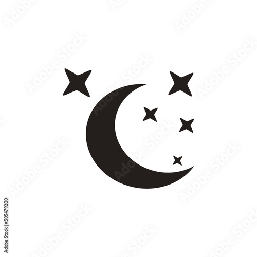 Moon and star icon logo