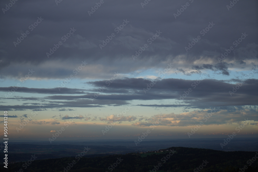 Landscape photos in the Bavarian Forest with fascinating clouds and blue sky Landscape photos in the Bavarian Forest with fascinating clouds and blue sky