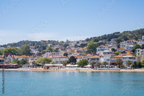 view on a small village on an island with blue water in fron (Istanbul) © coffeebean91