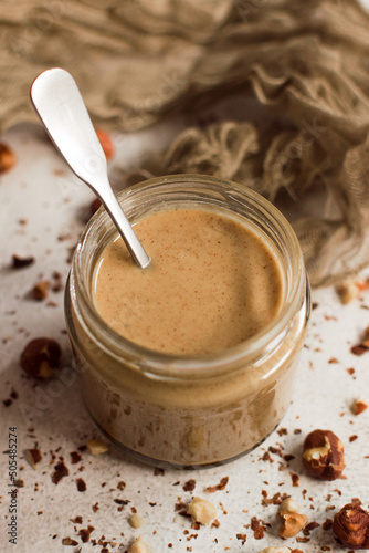 homemade hazelnut butter in the jar