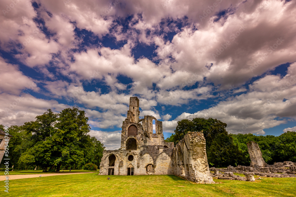 ruins of Chaalis abbey, Chaalis, France