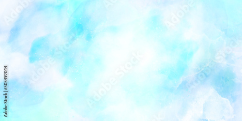 Blue watercolor vector background. Abstract hand paint splash stain backdrop banner. Abstract light blue watercolor for background.