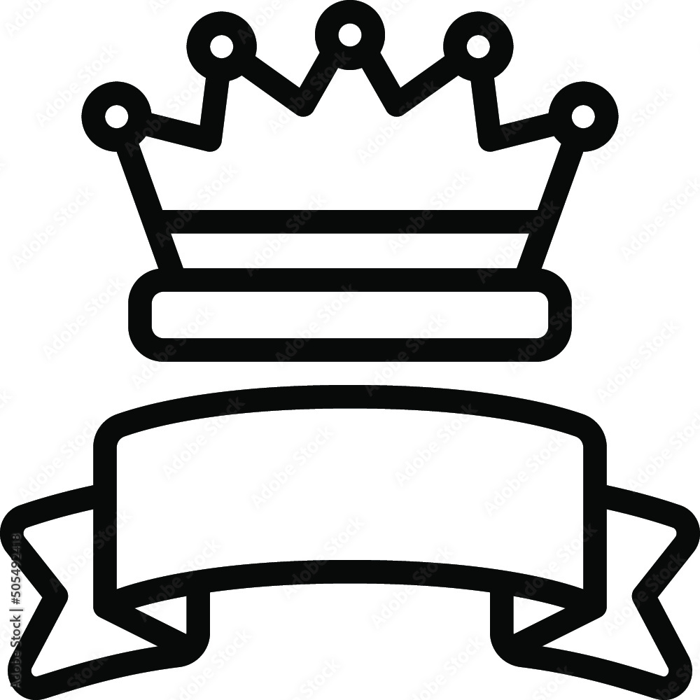 Fototapeta premium Crown And Banner Icon