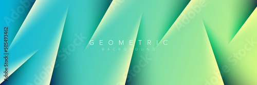 Foto Abstract gradient geometric blue color background cover designs, trendy brochure
