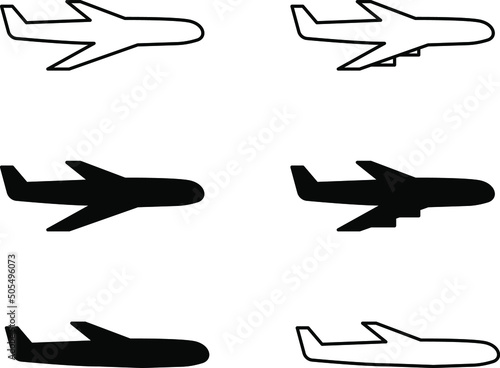 Plane icon set. Airplane icon vector. Flight transport symbol. Travel illustration