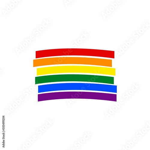 Rainbow  LGBT pride flag on white