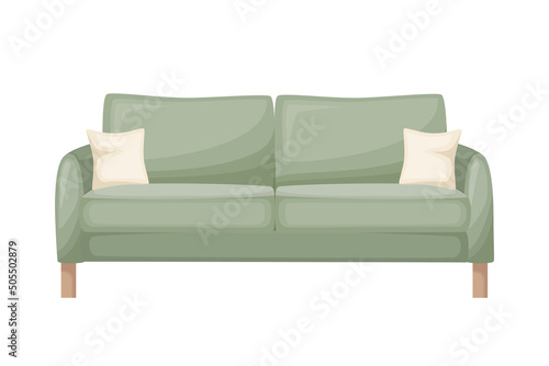 Sofa. Comfortable sofa for interior design, vector illustration