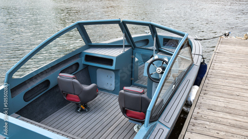Wallpaper Mural boat on the water at the pier in spring on a clear day  Torontodigital.ca