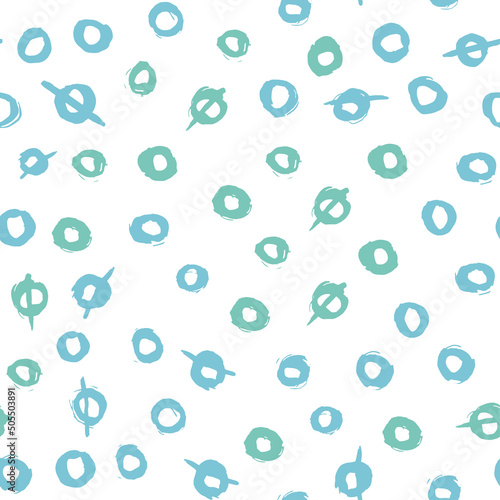 Seamless abstract hand drawn pastel blue circle background pattern