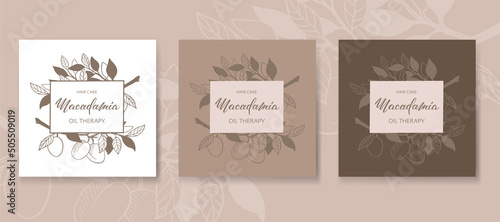 Vector illustration of Argan with hand written brush lettering. Logotype, label, banner or poster template for products with essential oils or organic cosmetics. EPS10